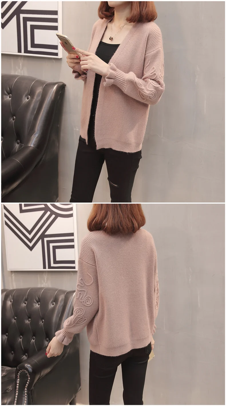 Women new fashion knitted cardigans short solid coat ruffles suit spring and autumn office lady
