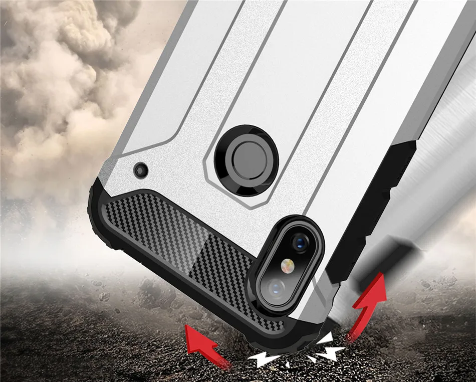 Luxury Rugged Soft Cover For Redmi Note 6 Pro 5 Anti Knock Phone Case Hybrid Hard Tough Dual Layer Armor Shockproof |