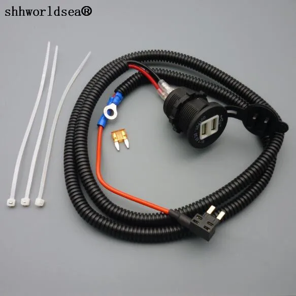 Shhworldsea 1 комплект м 1.5mm2 Адаптер зарядного устройства с двойным USB автомобильного