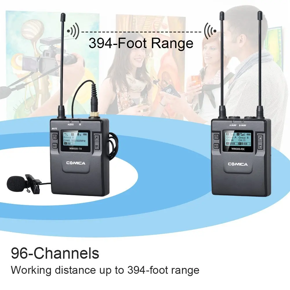 Comica CVM WM300 (C) конденсаторный микрофон 96 канальный UHF профессиональный
