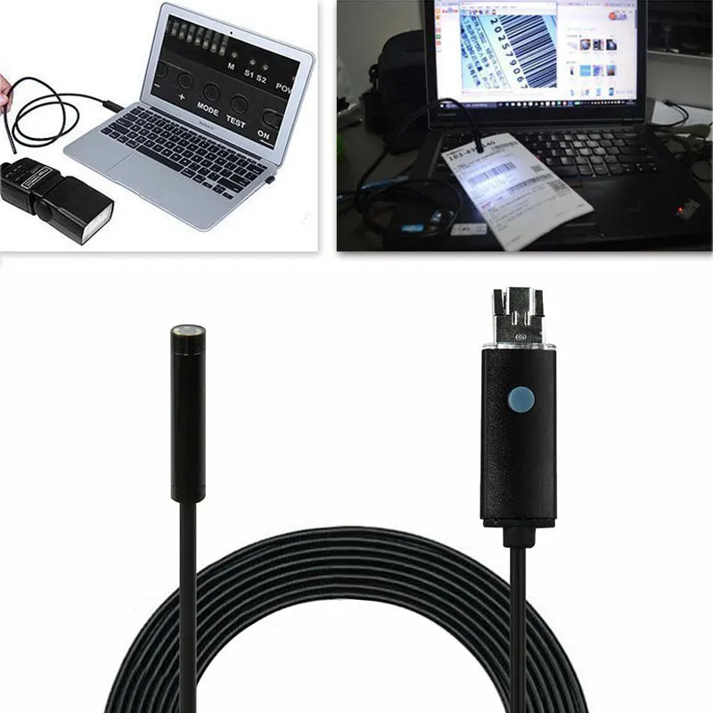Ear Spoon Borescope Endoscope 5.5/7mm 2 in 1 Inspection Real-Time Video Portable Practical Photos Computers Metal Plastic | Инструменты