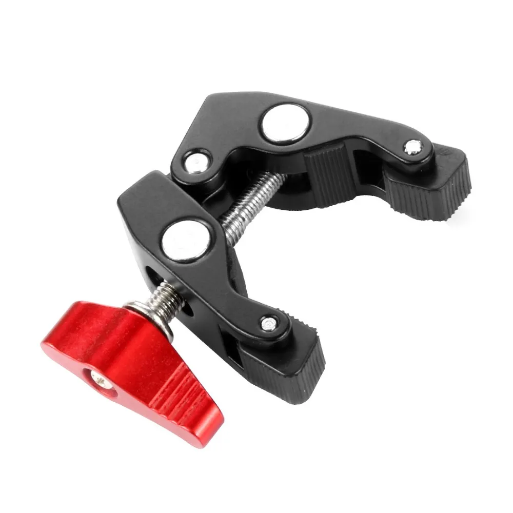Алюминиевый сплав DSLR камера Magic Arm Dual 1/" шаровая Головка крепление на руль Супер Зажим для горячий башмак монитор штатив