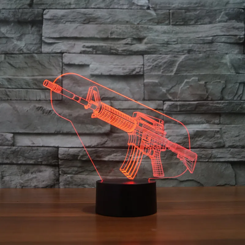 

2017 foreign trade new gun 3D lamp seven color touch control LED visual lamp gift decoration Christmas gift