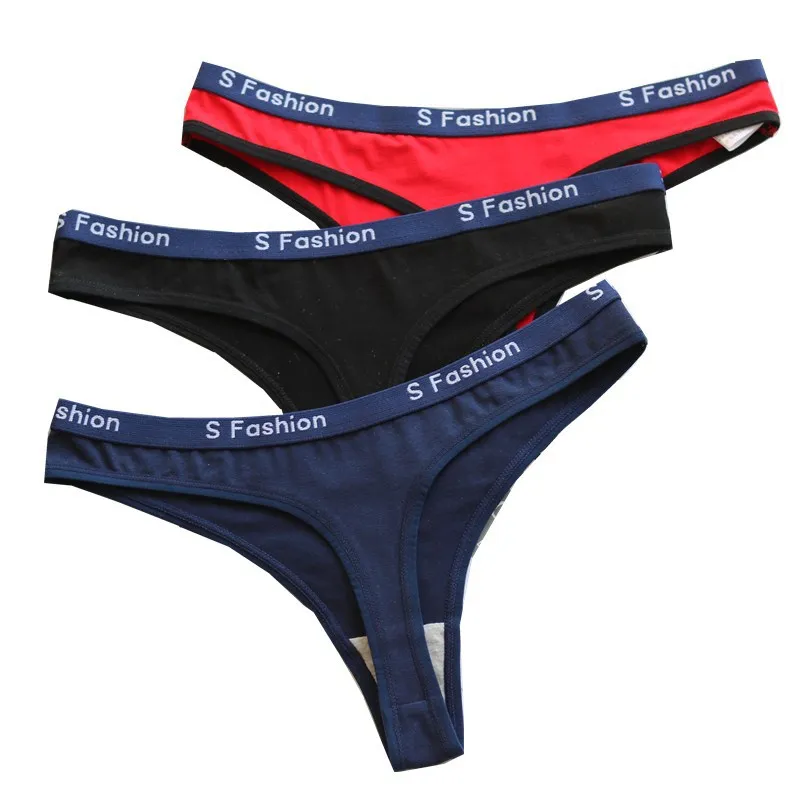 

New Women's Cotton G-String Thong Panties String Underwear Women Briefs Sexy Lingerie Pants Intimate Ladies Letter Low-Rise