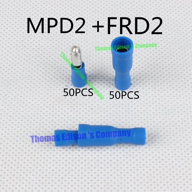 MPD+ FRD 100 ШТ. Форме Пули Женщина Мужчина Изоляционные Совместных Провод Разъем Электрическая Обжимной вывод FRD+ MPD MPD FRD