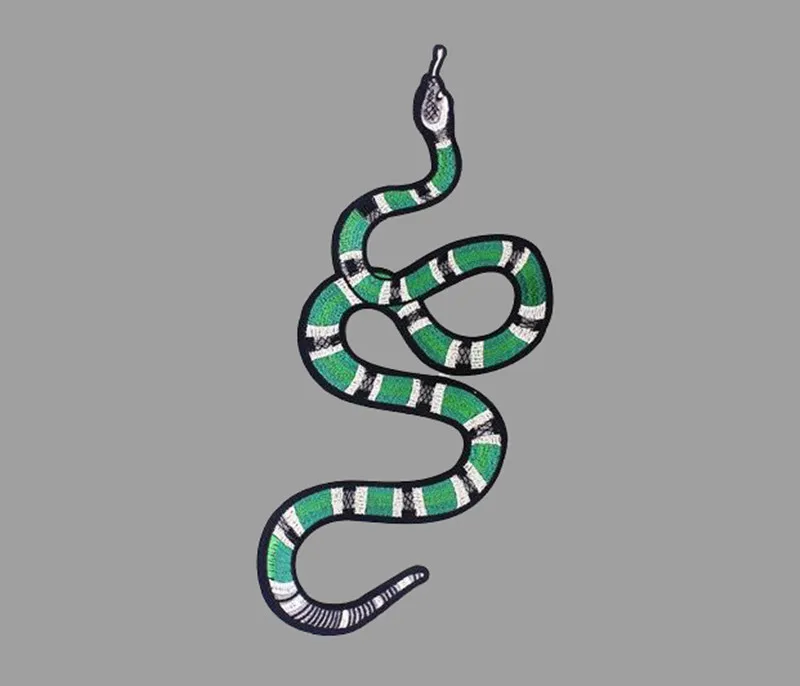 Green Snake Embroidered Applique Ironning On Patch Vintage Fashion Design For Clothing Decoration | Дом и сад