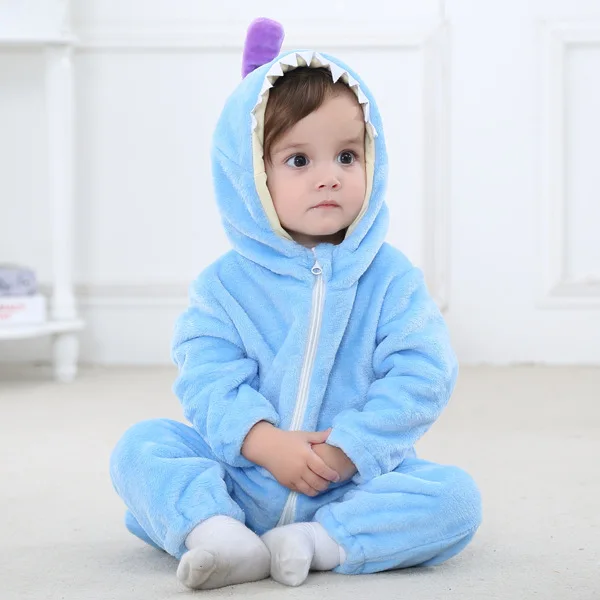 

Baby Winter Warm Rompers for Girl Boy Cartoon Animals Cute Flannel Hooded Newborn Romper Infant Babe Home Wear Soft Kids 9M-3T
