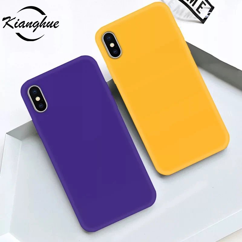 Ультра тонкий силикон чехол для телефона iPhone XS MAX X XR Мягкие TPU Твердые Карамельный