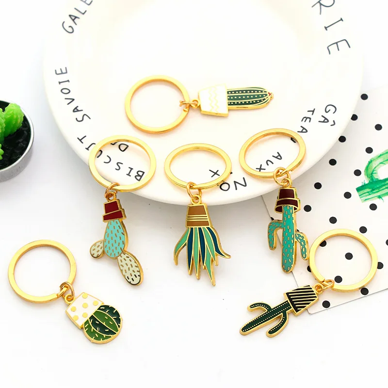 2019 модный брелок с мультяшным растением КАКТУСОМ брелки для автомобиля кольцо