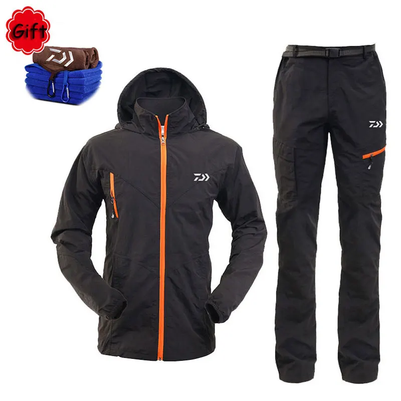 New Daiwa Men Fishing Clothes Coat Pants Summer Outdoors Sports Man Uv Light Ultrathin Breathable Clothing Set Free Gift | Спорт и