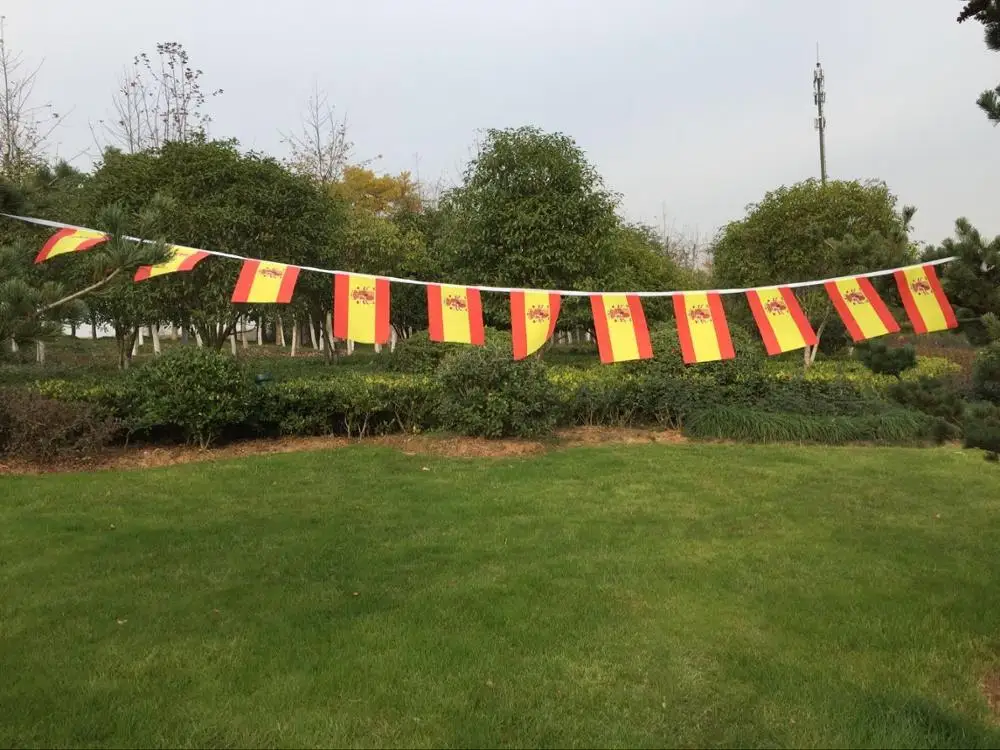 9 м длинный Испанский флаг Вымпел Spainish String Banner britain Buntings Festival Party праздничные