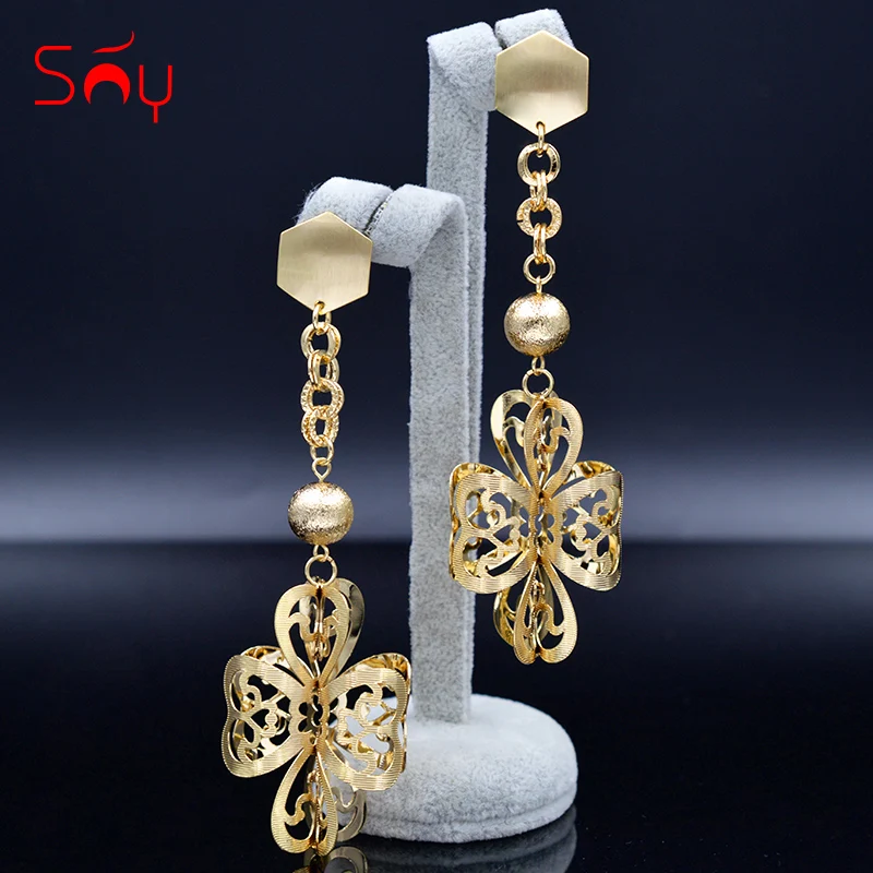 Sunny Jewelry длинные висячие Висячие серьги для женщин с цветком романтические