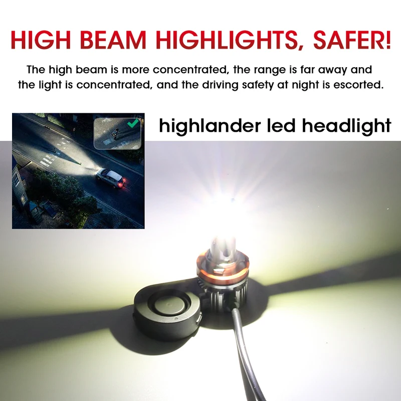 Для highlander автомобильный головной светильник H11 Led 8000 мл 72 Вт 6000 К белый для toyota 2017