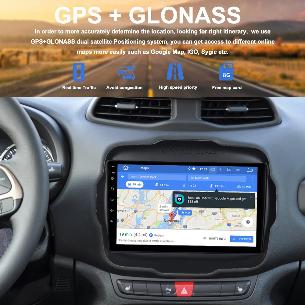 Автомобильное радио GPS для Jeep Renegade Android 9 0 2015 2016 2017 2018 с canbus &quotIPS экран Авто Стерео