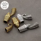 Застежки-крючки под кожу 7 мм для браслетов и ожерелий, концевые застежки-застежки под античное сереброзолото, 10 комплектов, F1067