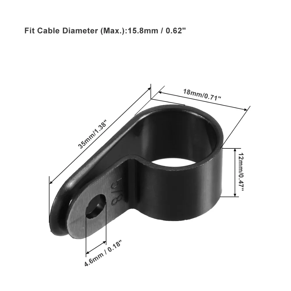 Uxcell черный/белый R type нейлоновый кабельный зажим Органайзер зажимы для шнура