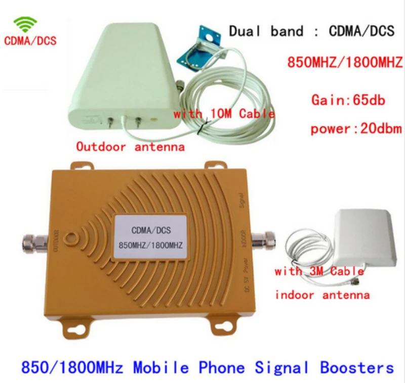 1 компл. руля! 65db Dual Band Wi Fi ретранслятор gsm сотовой CDMA 850 мГц/dcs 1800 мГц 4 г LTE усилитель