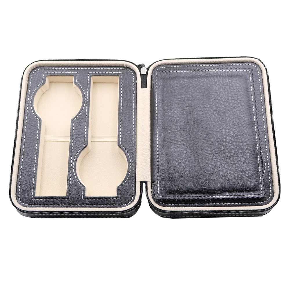Коробка для хранения наручных часов CARLYWET Portable 4 Grids Luxury PU Leather Showing Display Wrist Watch Collector Storage Box Case Holder Tray For Rolex Omega.
