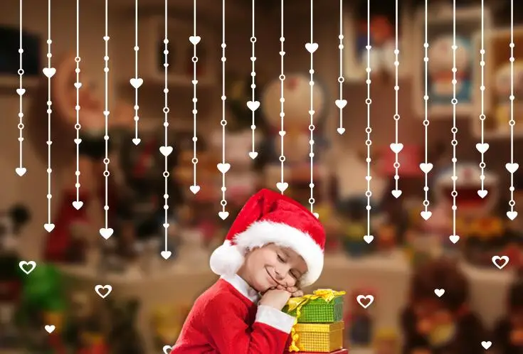 Звездные бусины занавески любовь теплое окно настенная наклейка украшение окна