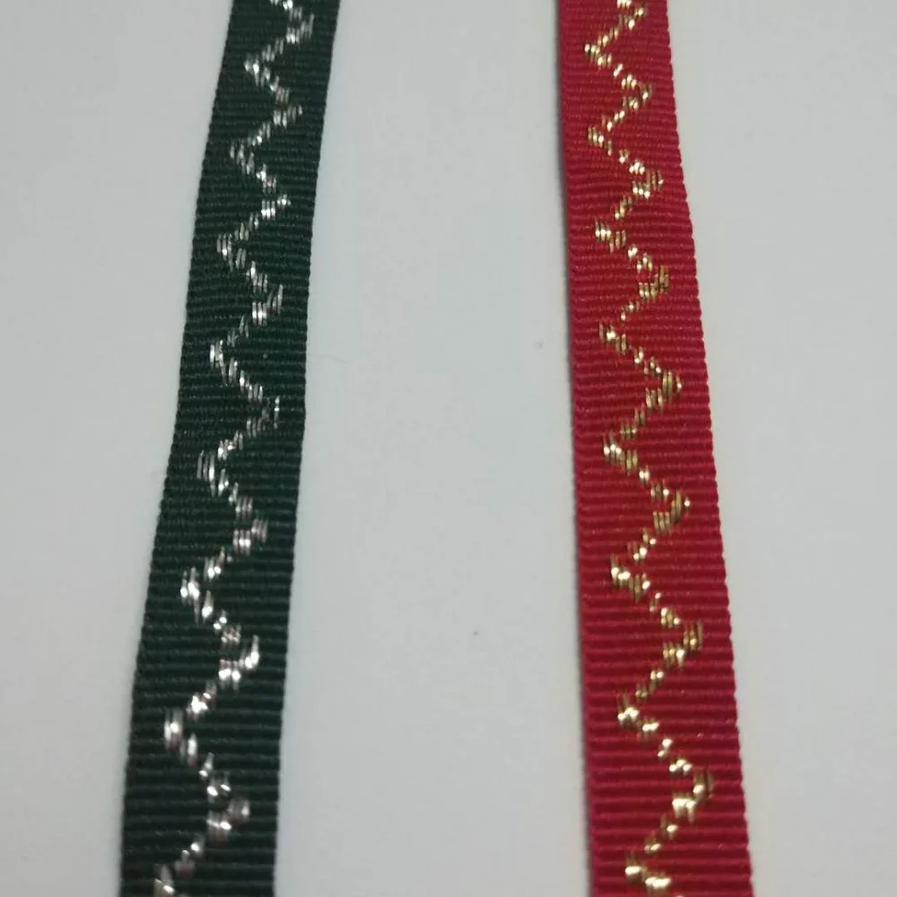 30 ярдов золотая серебряная волнистая лента из полиэстера с узором ширина 1 см для