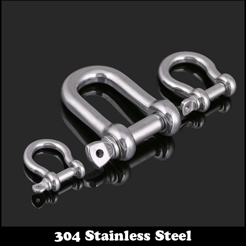 M4 M5 M6 M8 304 Stainless Steel ss O D Shape Paracord Parachute Wire Rope Boat Outdoor Camping Bracelet Screw Pin Anchor Shackle |