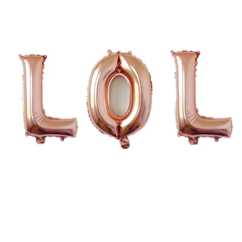 

3pcs 16inch Gold Rose Silver Gold LOL Letter Aluminium Foil Balloons LOL Party Decor Baby Shower Gift Toys Air Birthday Party De