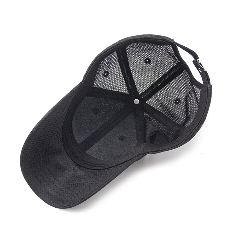 Summer Black Men Women Snapback Cap Sun Hat Visor Hip-Hop Bone Breathable Chapeu Casual Mesh Solid Baseball Caps | Аксессуары для