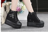 womens new single shoe high top casual canvas shoes 2019 add all kinds womens platform shoes