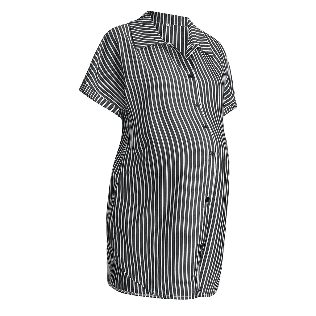 SAGACE полосатая блузка с отложным воротником для беременных женская рубашка