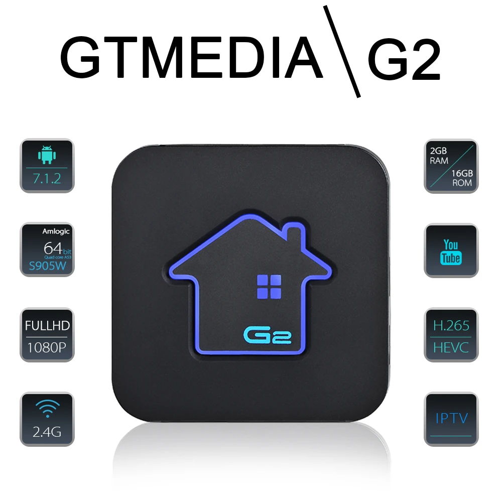 GTMEDIA G2 tv Box+ сервер для ip-телевидения 4 K HDR Android 7,1 Ultra HD 2G 16G wifi Google Cast Netflix IP tv Set top Box медиаплеер