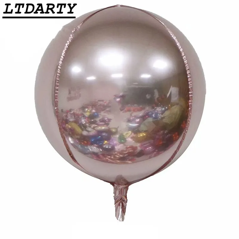 Rose gold 10 шт., новинка, 18 дюймов, глянцевый хром, металл, 4D, пузырьки, золото, серебро, для свадьбы, дня рождения, вечеринки, украшения, шары, гелиевые, поставки, детские подарки - Цвет: Rose gold