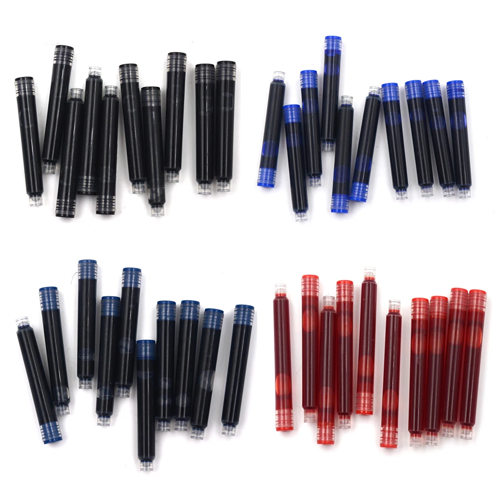 

10Pcs Disposable Blue And Black Fountain Pen Ink Cartridge Refills Length Fountain Pen Ink Cartridge Refills Wholesale