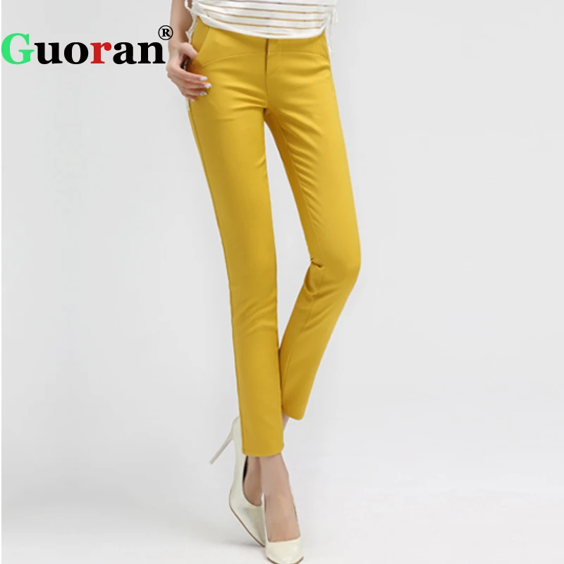 {Guoran} женские узкие брюки офисные повседневная обувь ботильоны длина мотобрюки 2XL