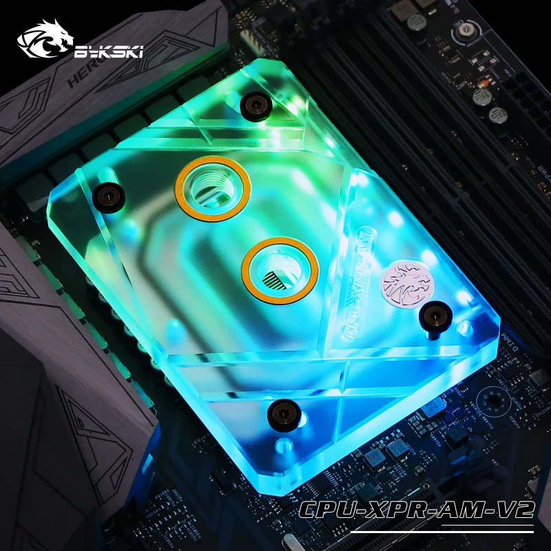 Bykski cpu водоблок для AMD Ryzen AM4 AM3+ блоки AMD RGB AURA SYNC Скраб крышка+ медное дно cpu-XPR-AM-V2