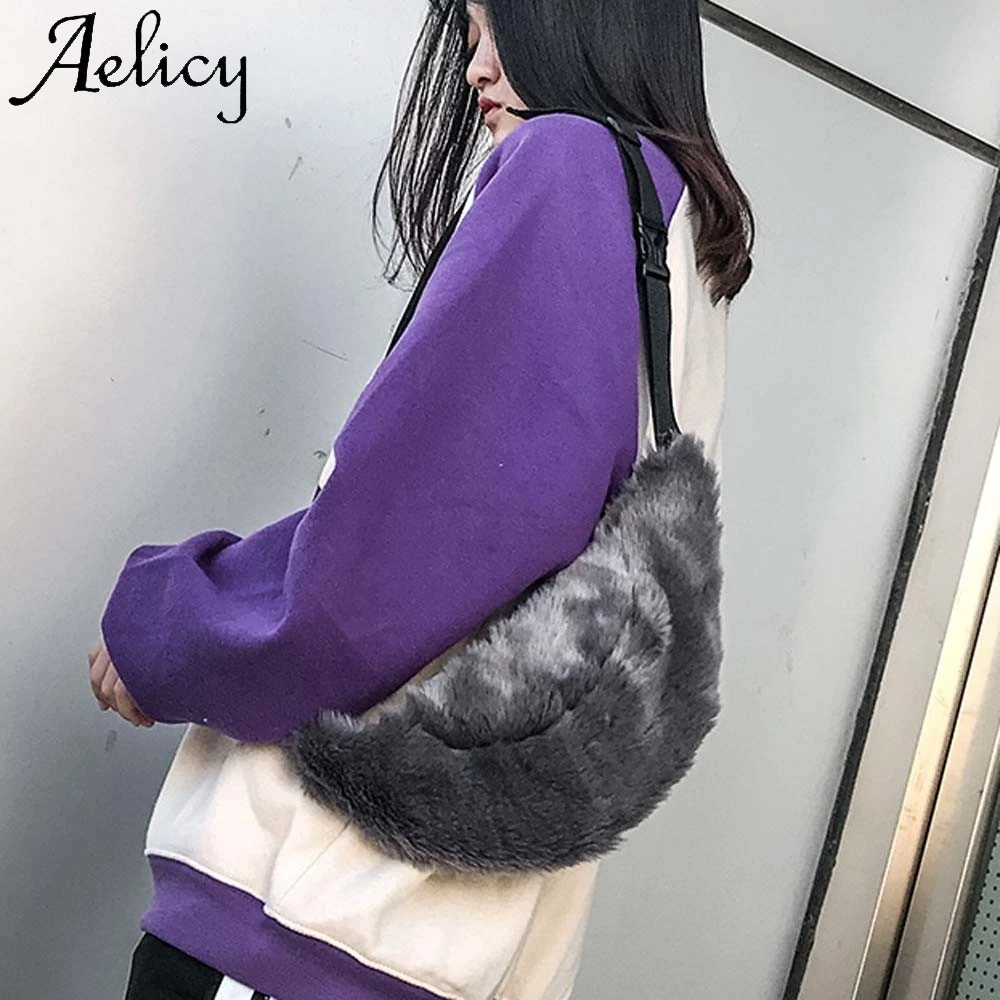 Aelicy пара плюшевых нагрудных сумок многофункциональные карманы толстая цепочка