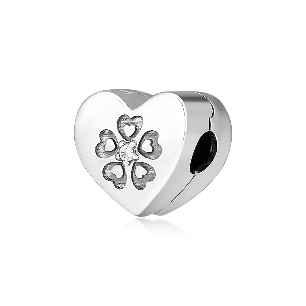 

Fits for Original Charms Bracelets Necklaces 100% 925 Sterling Silver Jewelry Hearts of Love Clip Beads Free Shipping