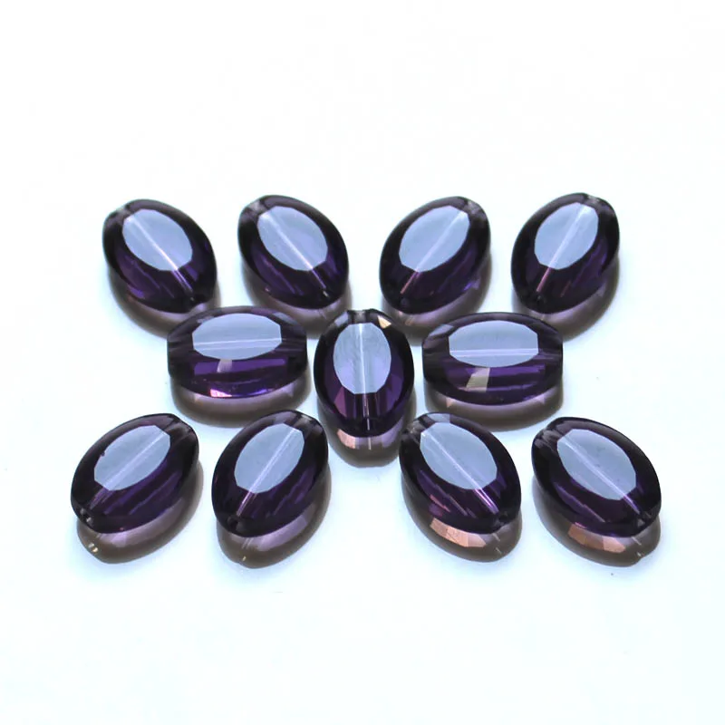 27 purple 100 шт/партия Синие красные белые плоские овальные бусины DIY фитинги хрустальные украшения из бусин ААА класса StreBelle бусины - Цвет: 27 purple