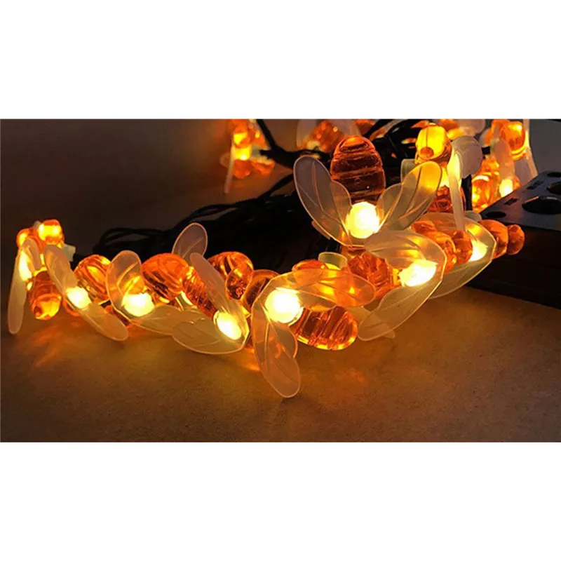 Лидер продаж Сказочная гирлянда на солнечной батарее с пчелами 20/30 светодиодов