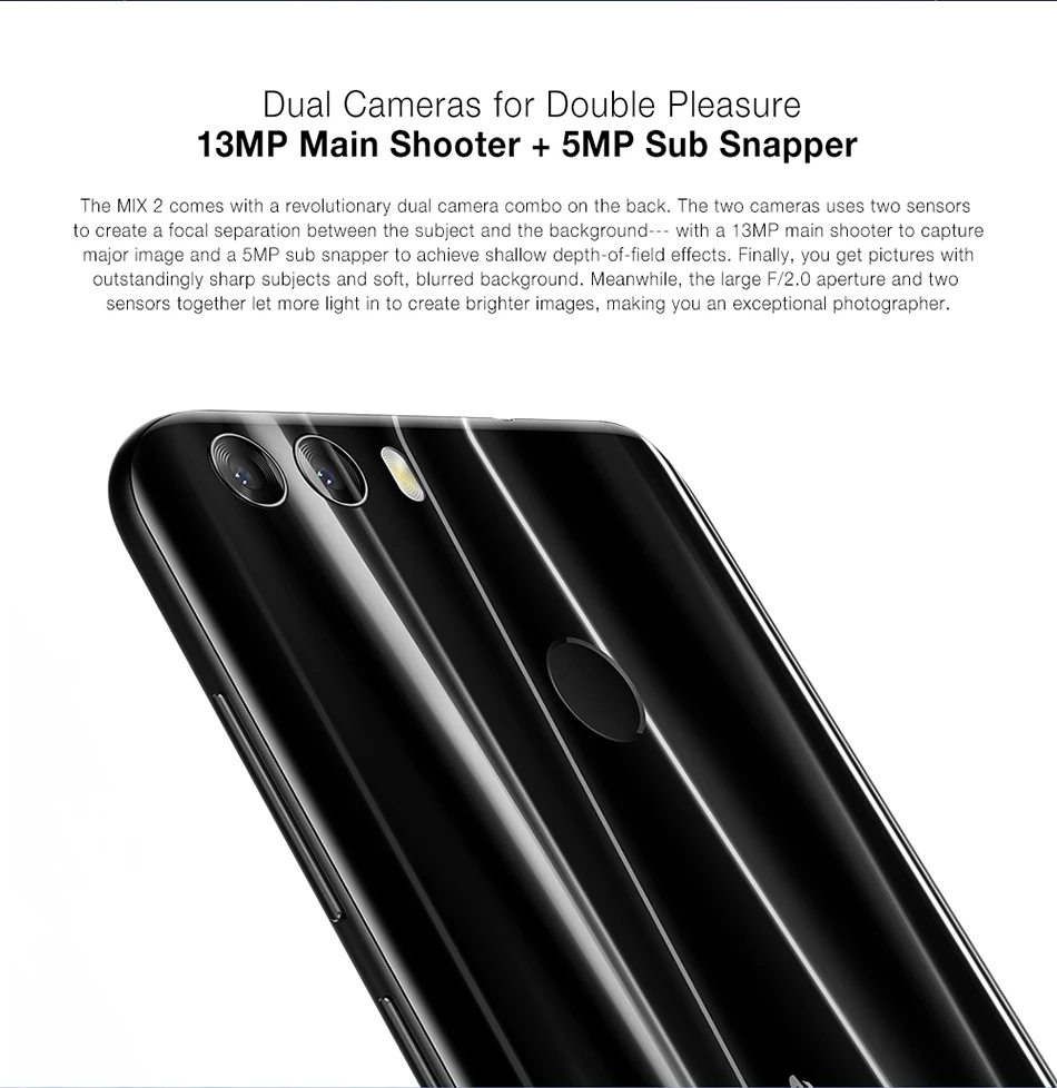Ulefone Mix 2 5,7 дюймов HD+ 13 МП Две камеры мобильный телефон MTK6737 четырехъядерный Android 7,0 2 ГБ+ 16 Гб отпечатков пальцев 4G смартфон