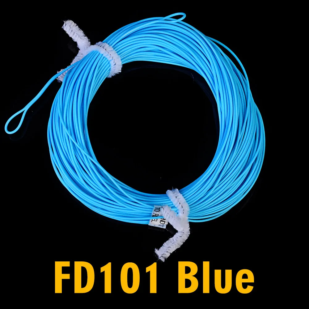 Синий PRO BEROS 100FT Вес вперед плавающей Fly лески WF-2F/3F/4F/5F/6F/7F /8F Fly Line Зеленый мох/оранжевый/Fluo желтый Цвет - Цвет: Синий