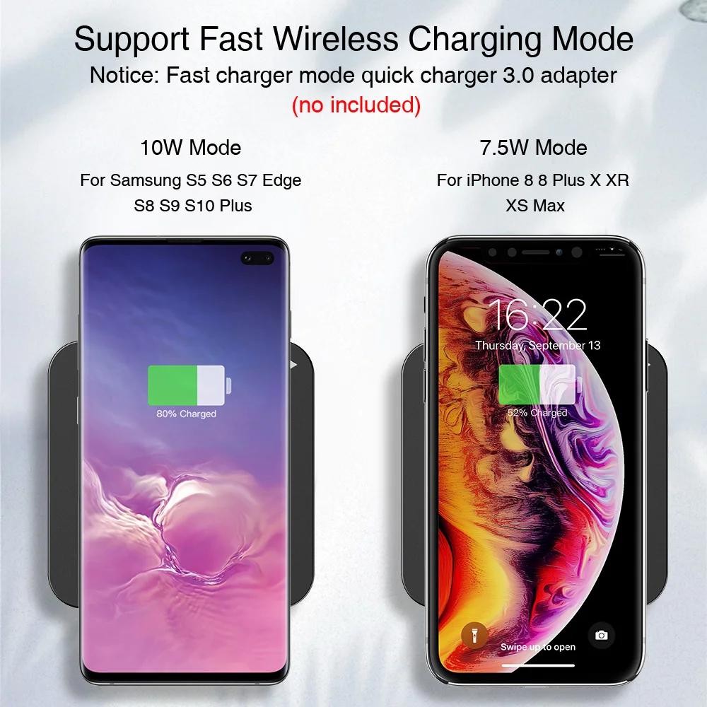 Беспроводное зарядное устройство RAXFLY 10 Вт Qi для iPhone XS Max XR X 8 Plus беспроводная