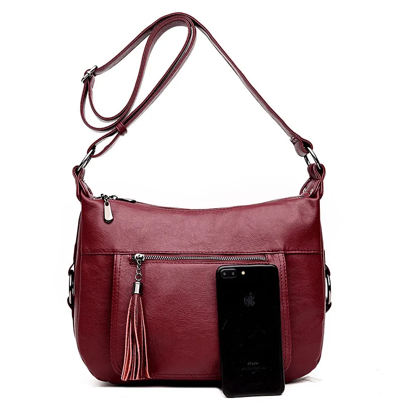 Женская Повседневная сумка из искусственной кожи с кисточками через плечо