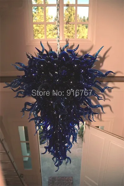 

100% Hand Blown Dale Chihuly Lamp Grand Blue Glass Modern Led Chandelier