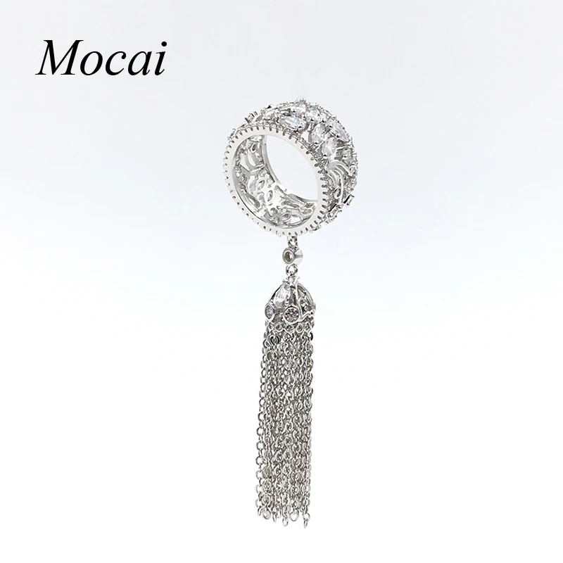 Роскошные Большие серьги с длинной кисточкой Винтажное кольцо микро цирконием