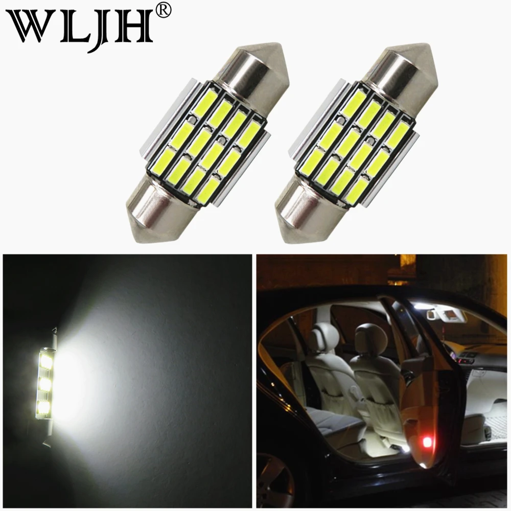 WLJH 2x DE3175 31 мм светодиодный светильник внутренний купол карта лампа для Honda Accord Civic
