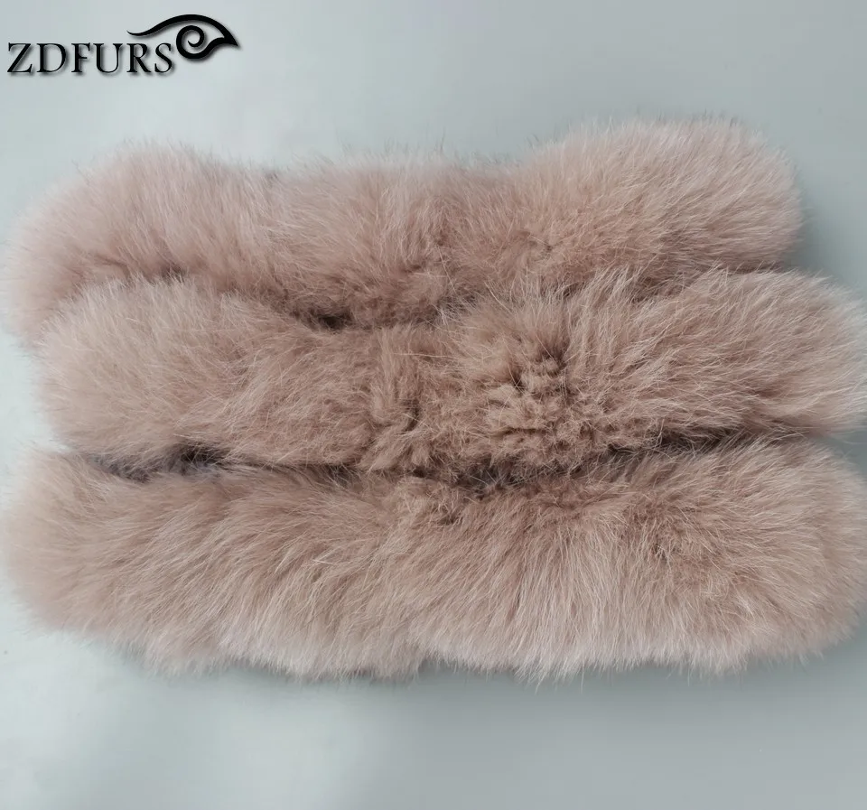 ZDFURS* натуральный Лисий мех шарф Зимний женский серебряный Лисий мех шарф натуральный мех Круглый Полотенце мех бесконечный шарф для женщин - Цвет: camel