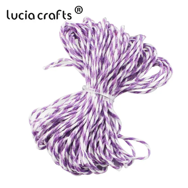 Lucia crafts распродажа! Двойной Цветной хлопковый шпагат для пекаря, хлопковые шнуры, нитка для шпагата, сделай сам, 10 м/упак. W0403