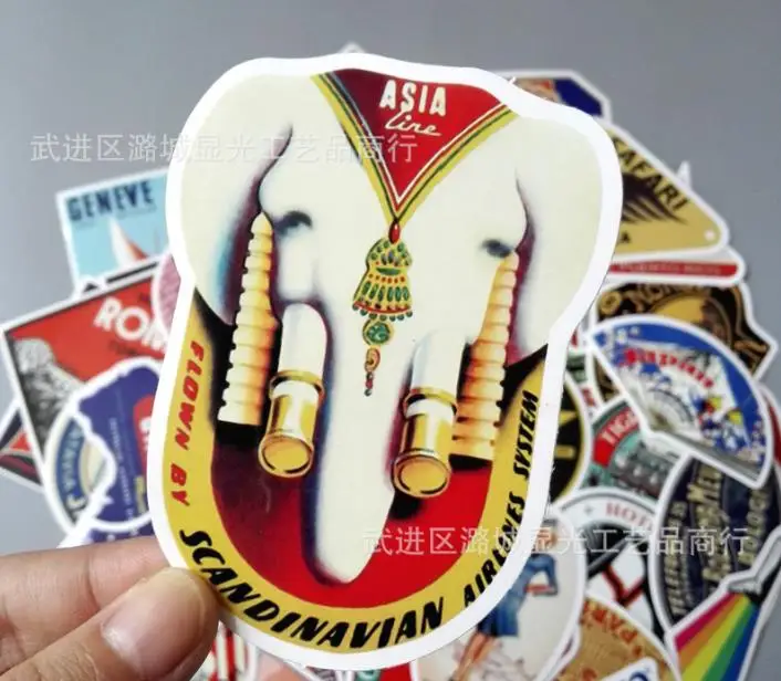 55 шт./компл. винтажный Знаковый отель в мире тайский евро багажная тяга коробка