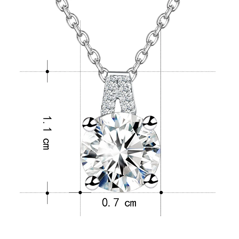 Warme Farben 925 Silver Necklace Fine Jewelry 1 Carat Zircon Stone Charm Women Pendant Fashion Collares Female | Украшения и