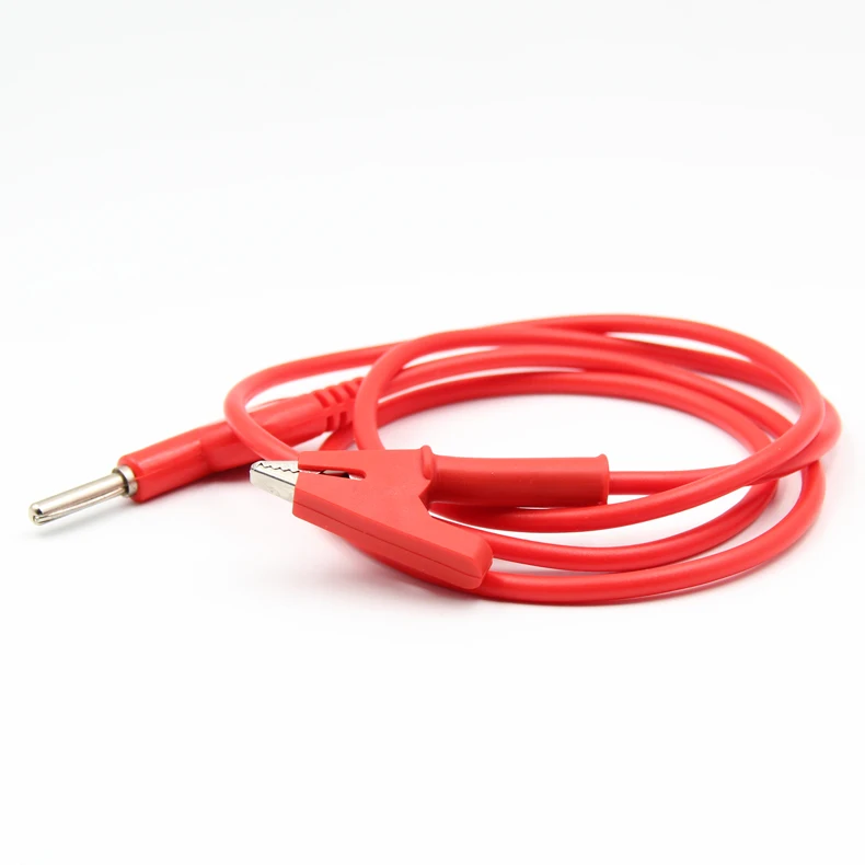 1PCS AL008 Alligator/Crocodile Clip Nickel-clad Copper 1 Meter The Silicone Wire with 4mm banana plug High temperature resistant |